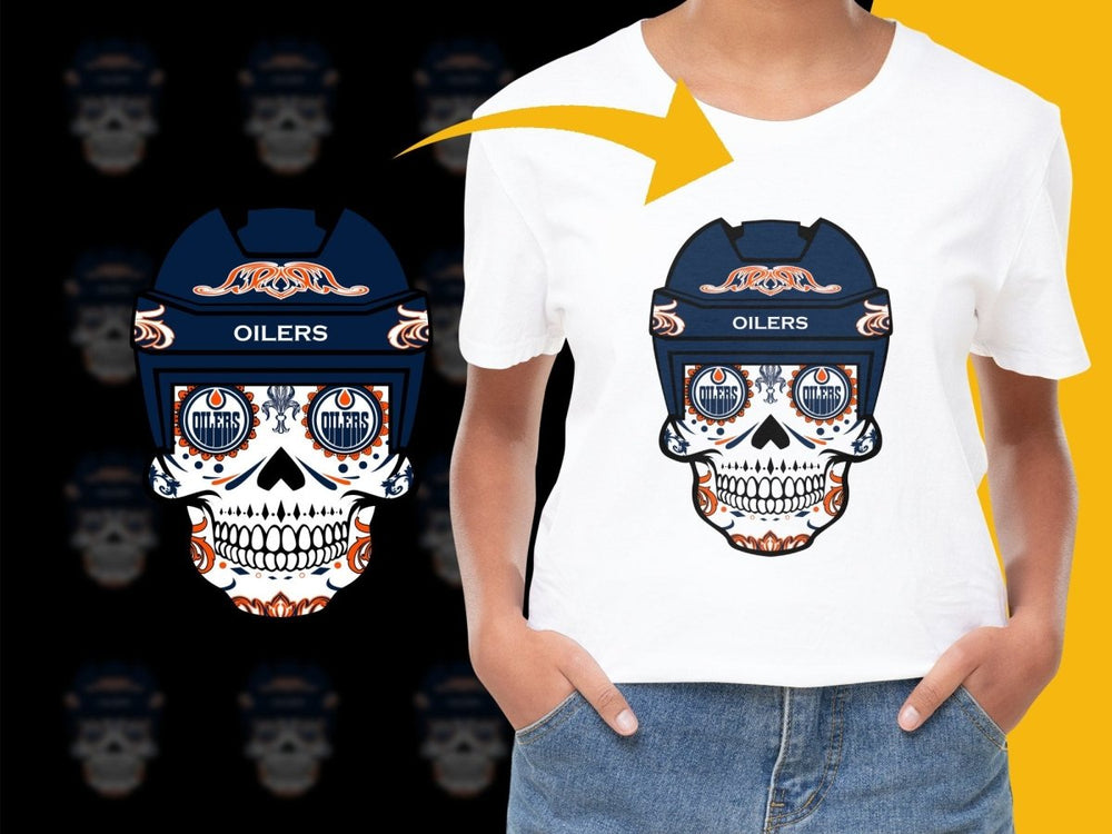 Edmonton Oilers Sugar Skull Artistic Graphic PNG File - Teepew
