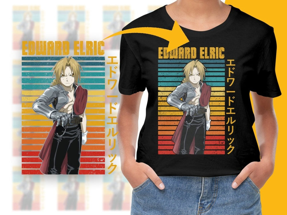 Edward Elric Retro Style Anime Character Poster Digital - Teepew