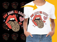 Load image into Gallery viewer, Trendy Leopard Print Lips T-Shirt, You Blow Me Away Graphic Tee, Women's Fashion Top, Bold Statement Shirt