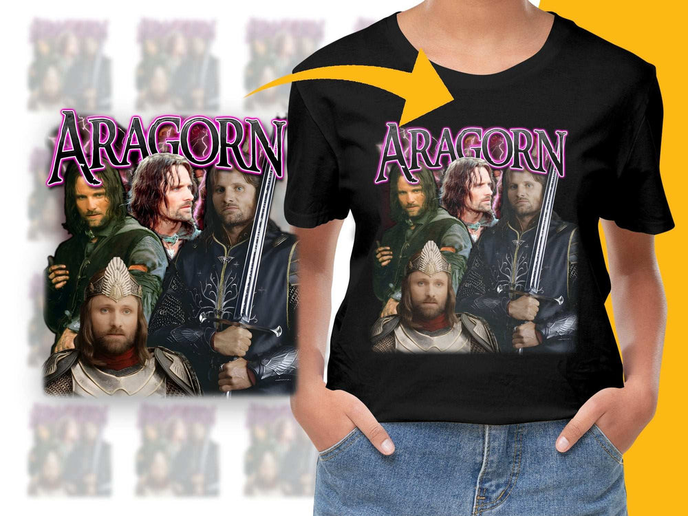 Aragorn Graphic T-Shirt, Lord of the Rings Inspired Fan Art, Movie Character Tee, Men's and Women's Sizes Available