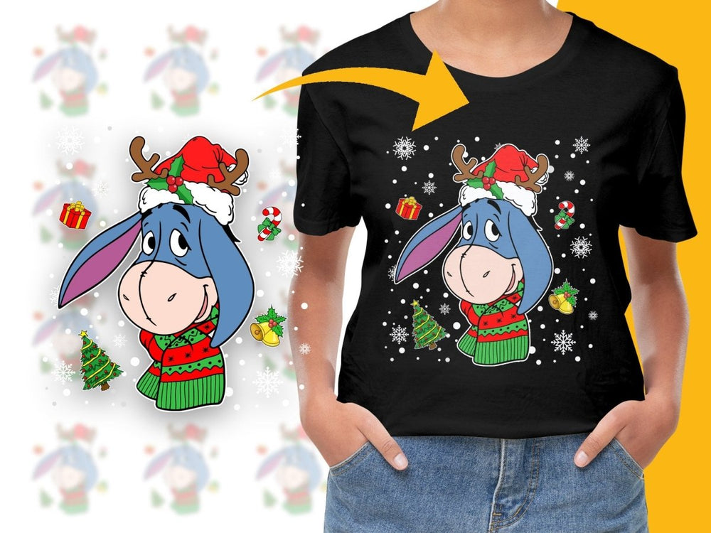Eeyore Christmas Design with Festive Elements PNG File - Teepew