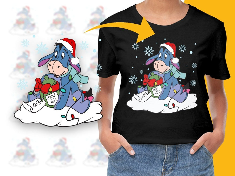 Eeyore Christmas PNG File with Festive Holiday Design - Teepew