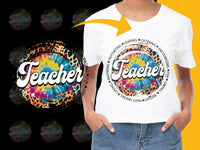 Load image into Gallery viewer, Colorful Teacher T-Shirt, Tie Dye Graphic Tee, Educational Profession Apparel, School Staff Gift Idea