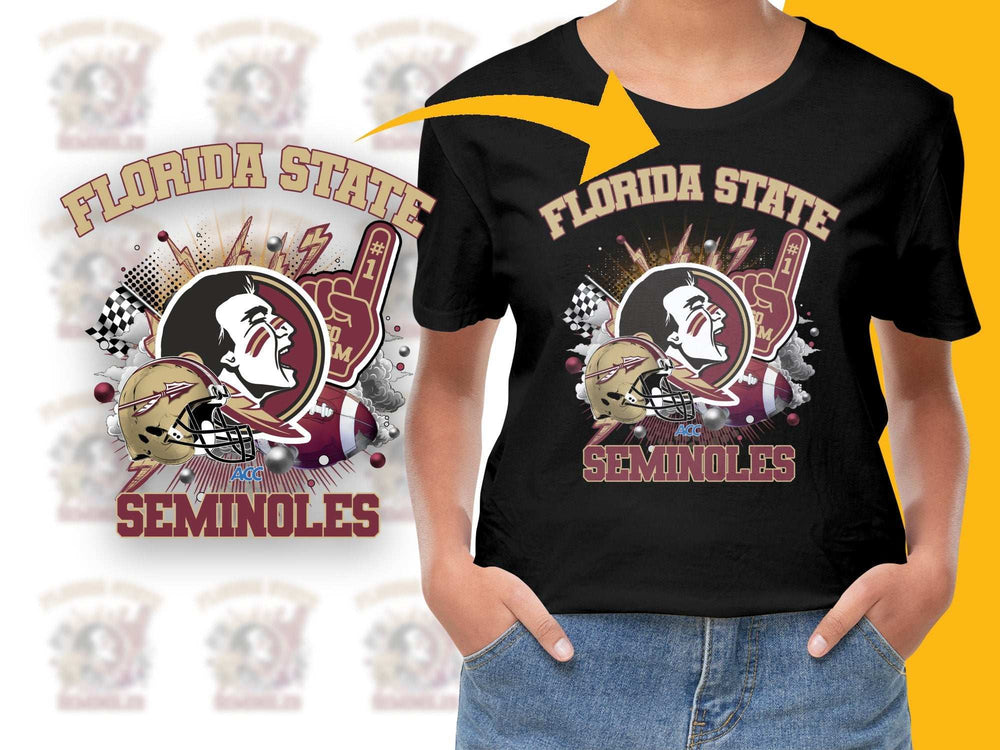 Florida State Seminoles T-Shirt, College Football Fan Apparel, Graphic Tee, Sports Clothing, Unisex Black Shirt