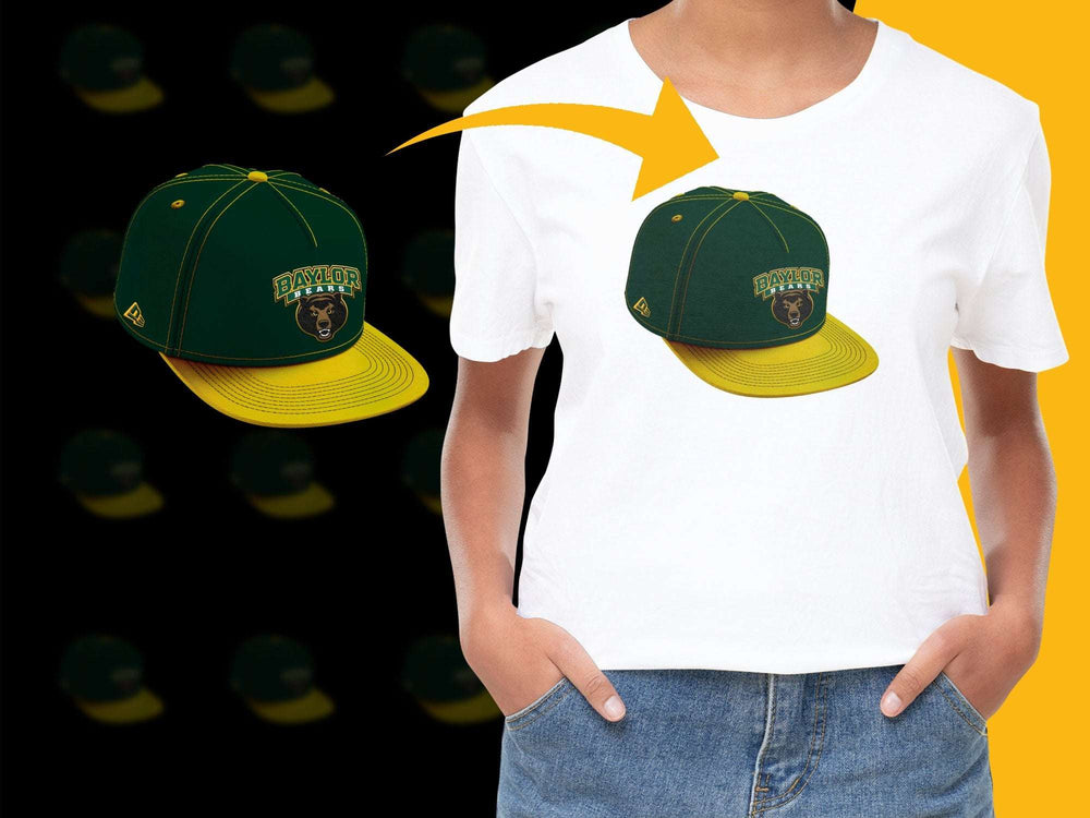 Baylor University Cap and T-Shirt Set, Green and Yellow, Sports Fan Gear, College Apparel