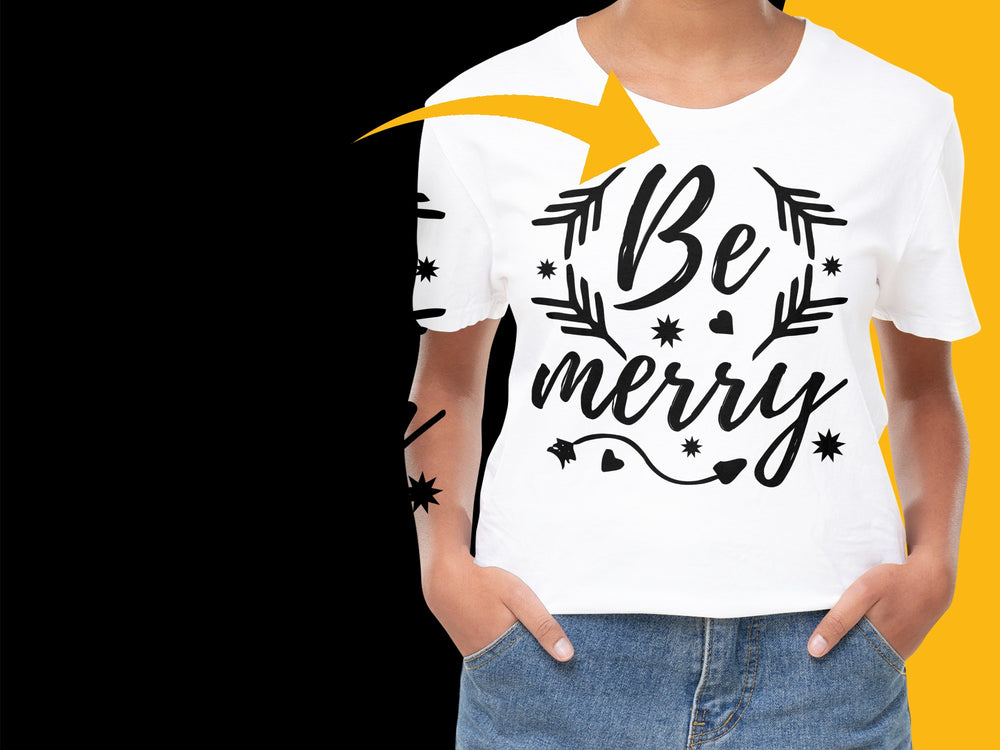 Be Merry Christmas T-Shirt, Festive Holiday Graphic Tee, Winter Fashion Apparel for Men and Women