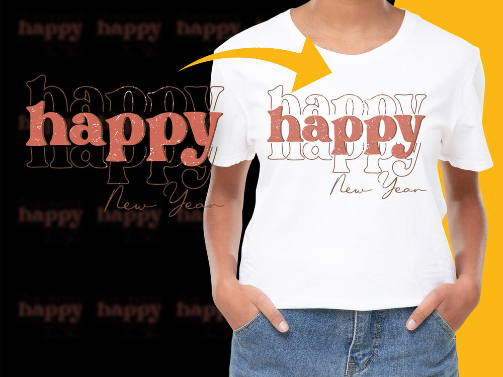 Happy New Year T-Shirt, Unisex Graphic Tee, Festive Party Celebration Top, Holiday Apparel
