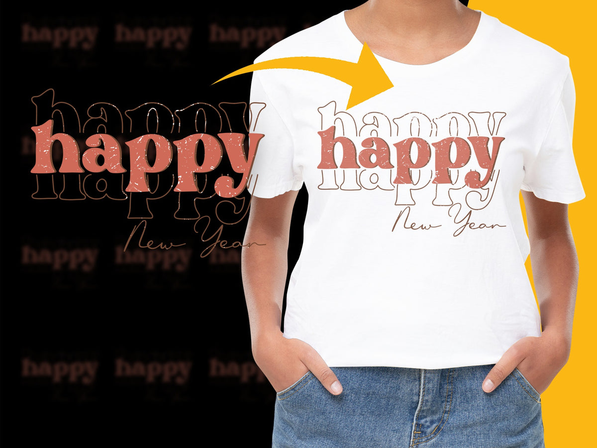 Happy New Year T-Shirt, Unisex Graphic Tee, Festive Party Celebration Top, Holiday Apparel