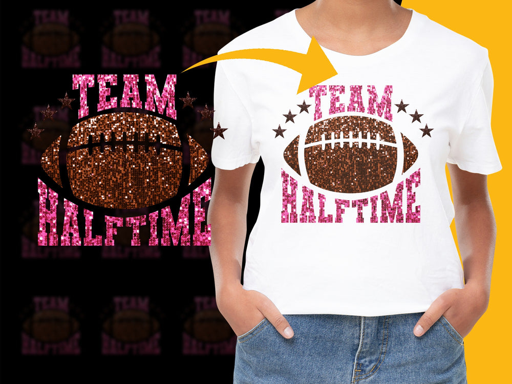 Team Halftime Football T-Shirt, Sparkle Graphic Tee, Sports Event Shirt, Gift for Fans, Unisex Clothing