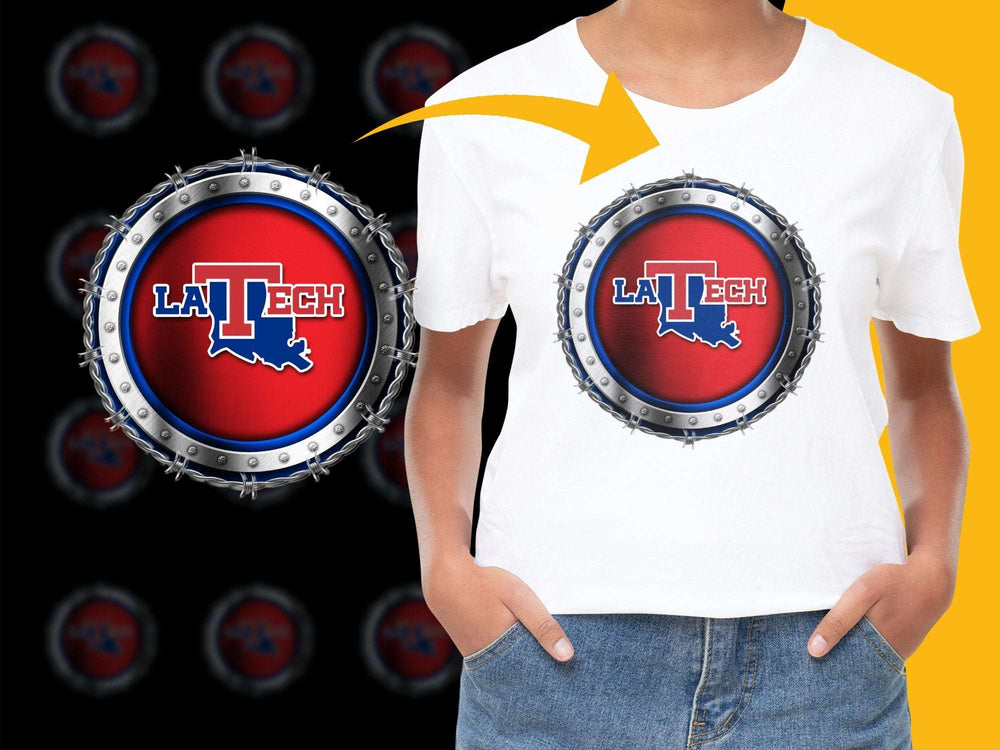 LA Tech University Logo T-Shirt, College Fan Gear, Red Blue Graphic Tee