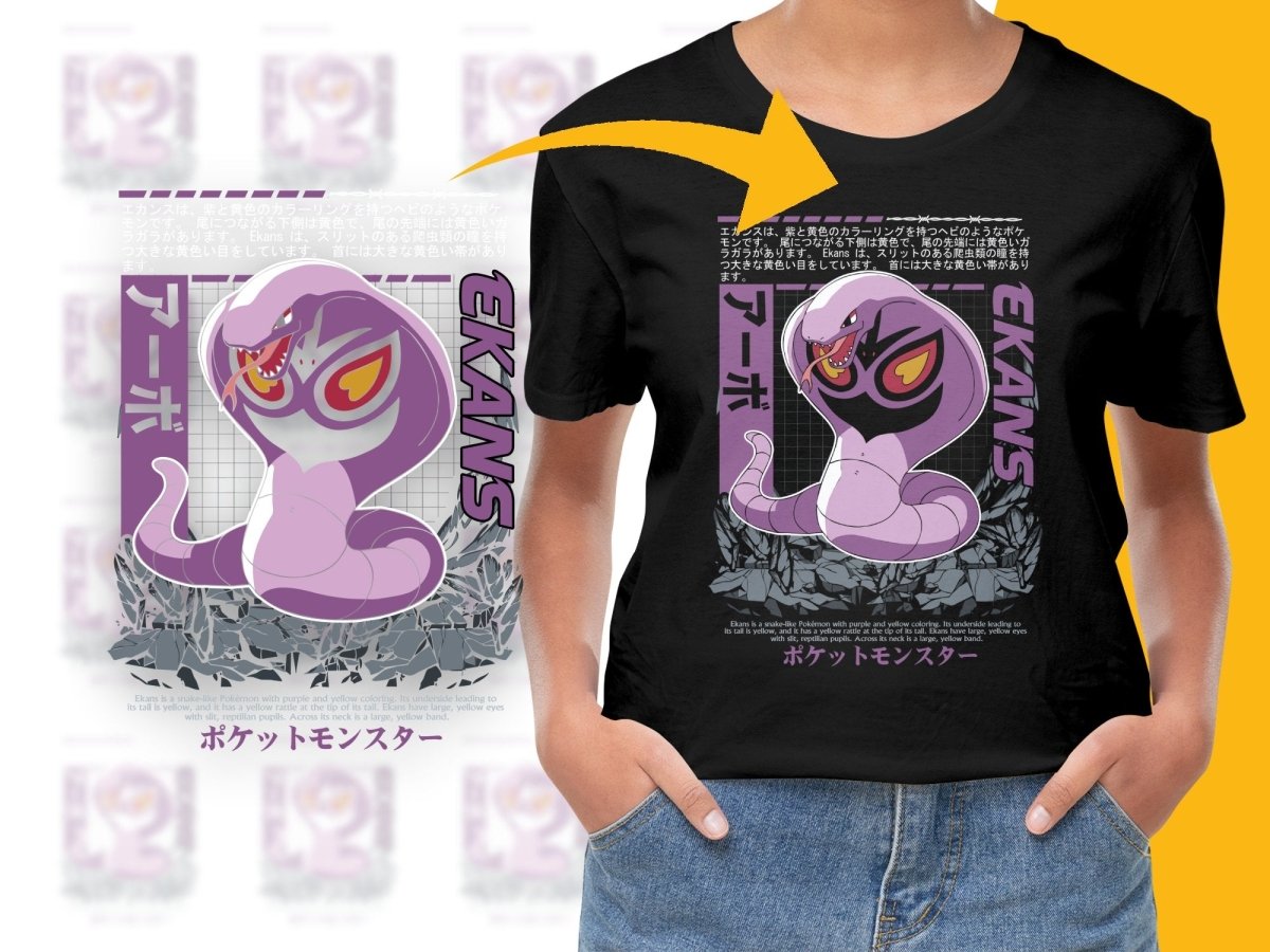 Ekans Japanese Anime Snake Design Graphic PNG File - Teepew