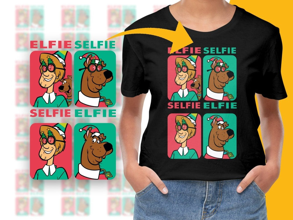 Elfie Selfie Christmas Scooby - Doo and Shaggy PNG File - Teepew