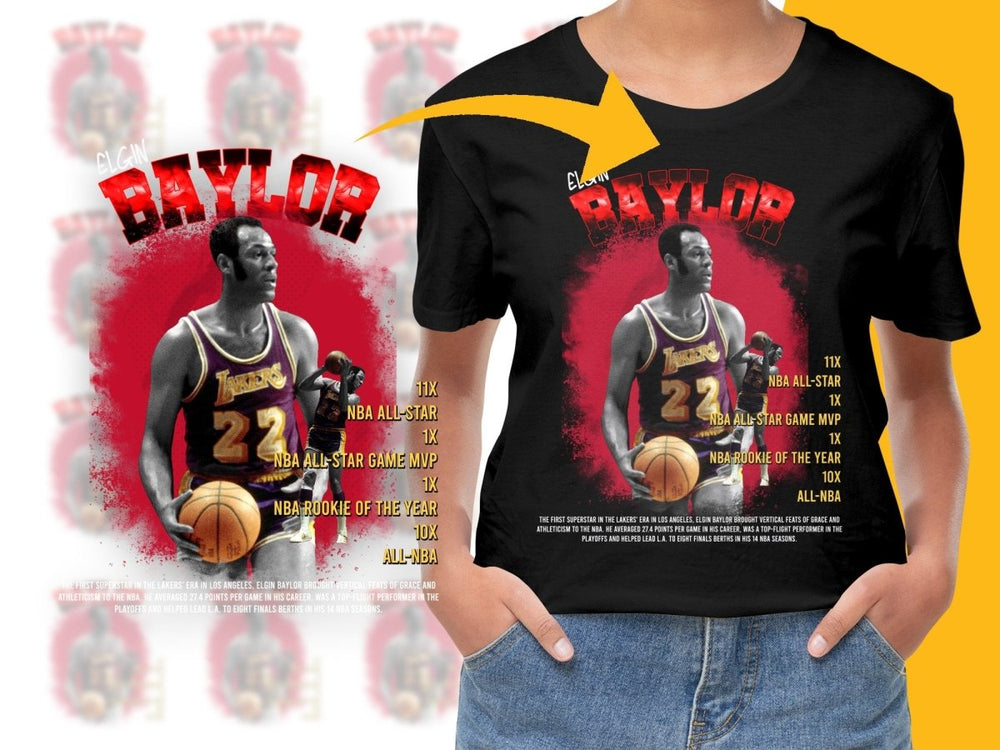 Elgin Baylor Los Angeles Lakers Basketball Legend Bootleg PNG File - Teepew