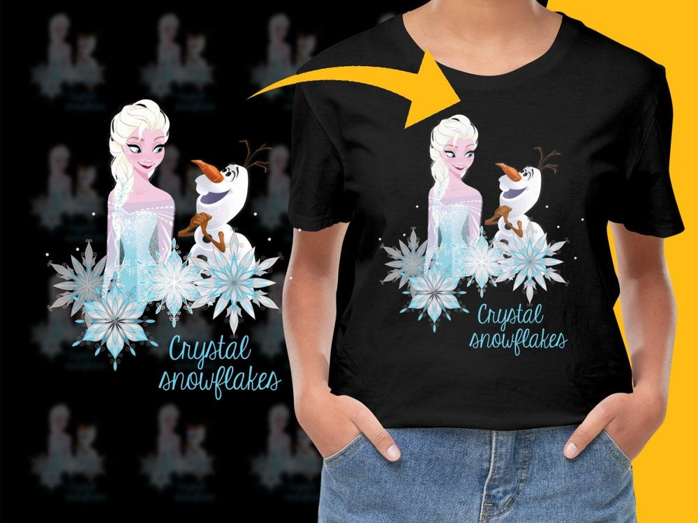 Elsa and Olaf Crystal Snowflakes Christmas PNG File - Teepew