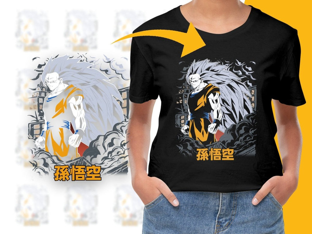 Epic Super Saiyan Goku Battle Scene Graphic PNG File - Teepew