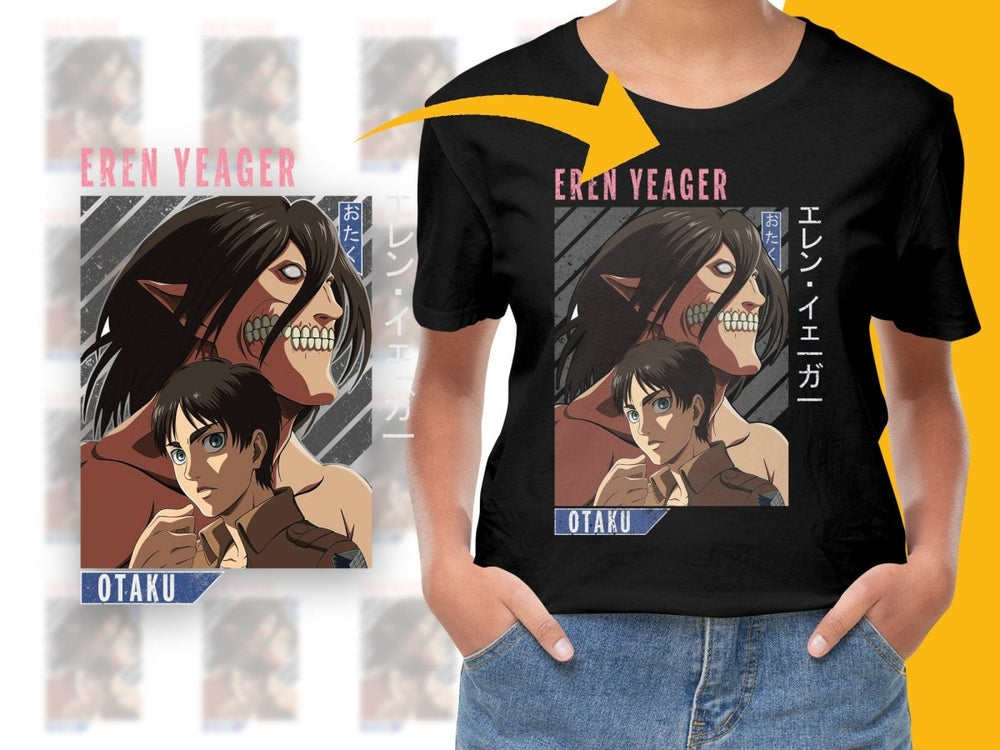 Eren Yeager and Titan Form Anime Art Digital - Teepew