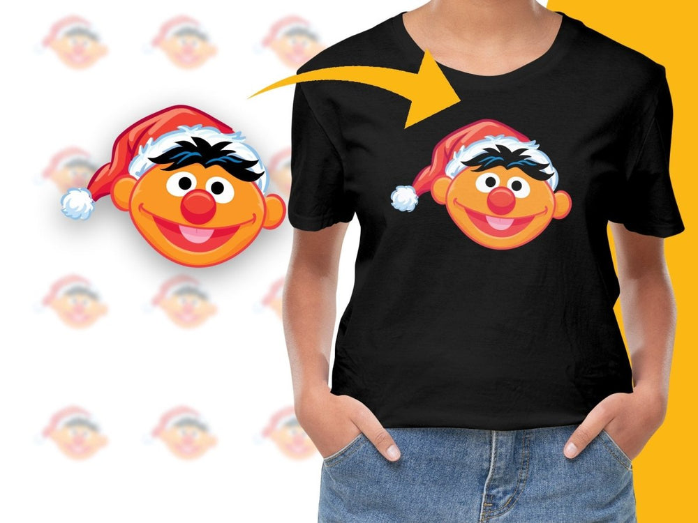 Ernie Wearing Santa Hat Christmas Themed PNG File - Teepew