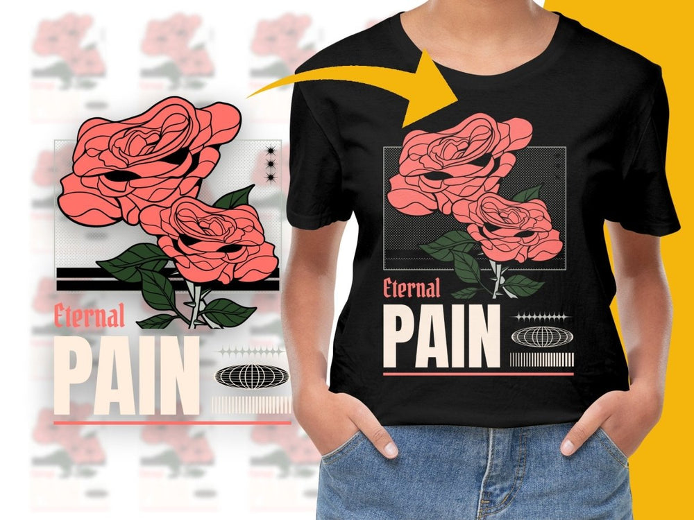 Eternal Pain Rose Graphic Art Statement PNG File - Teepew
