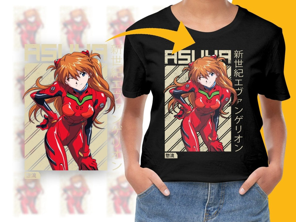 Evangelion Asuka Langley Anime Print PNG Digital - Teepew