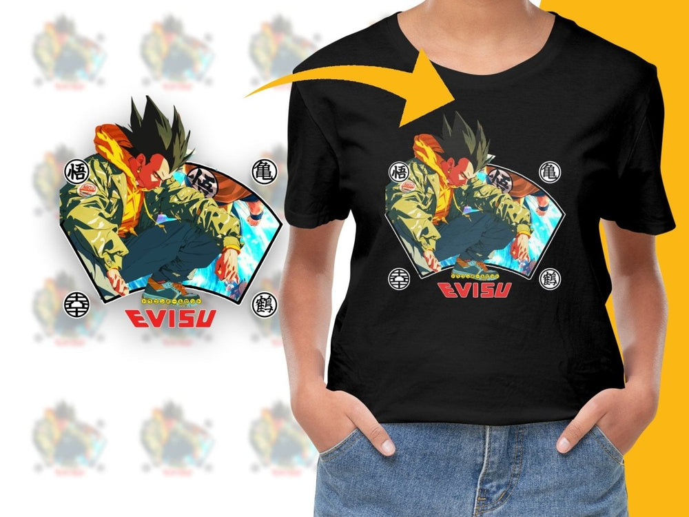 EVISU Collection Young Goku Anime Graphic PNG File - Teepew