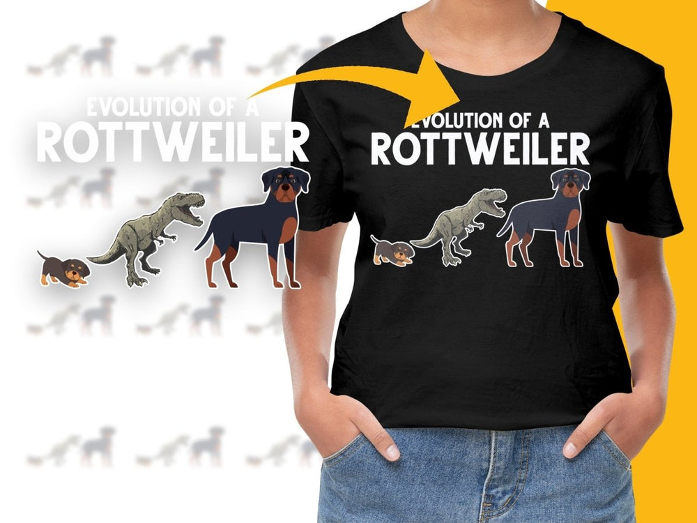 Evolution of a Rottweiler Dinosaur Humor PNG File - Teepew