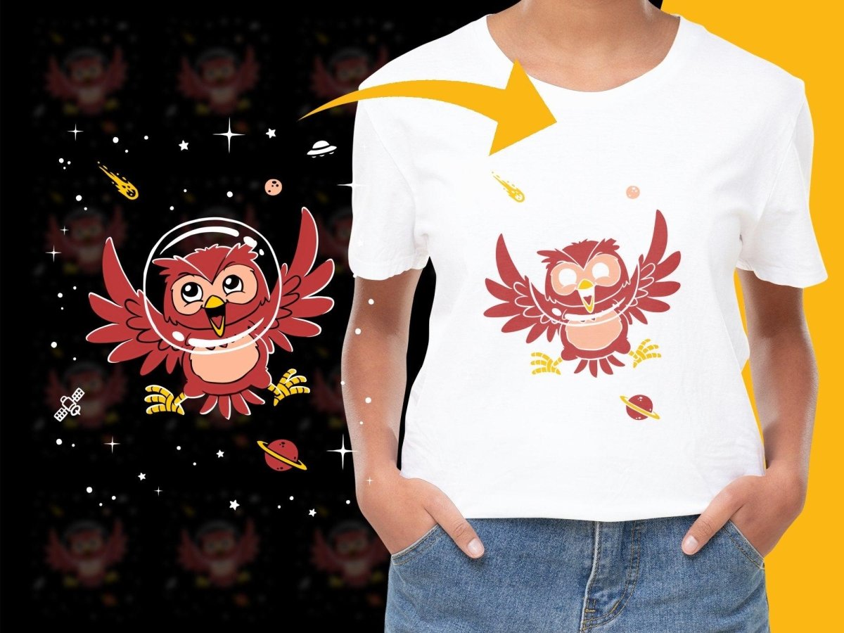 Excited Children's Owl Space Adventure PNG File - Teepew