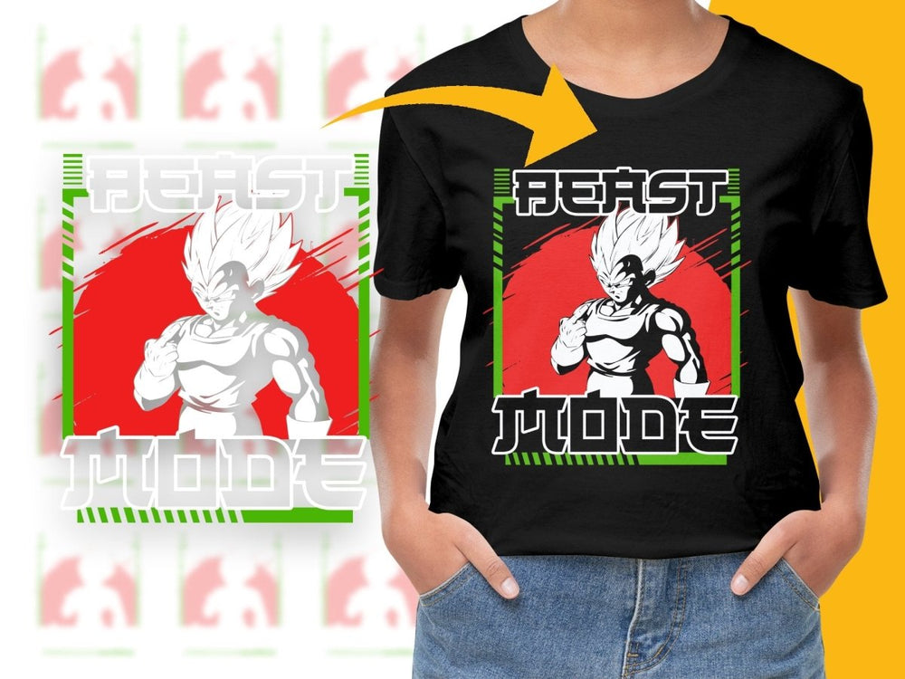 Exciting Goku Silhouette Red Green Frame Graphic PNG File - Teepew