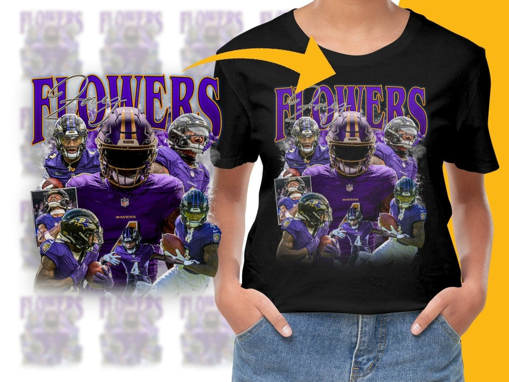 Exciting Ravens Flowers Football Theme Graphic PNG File - Teepew