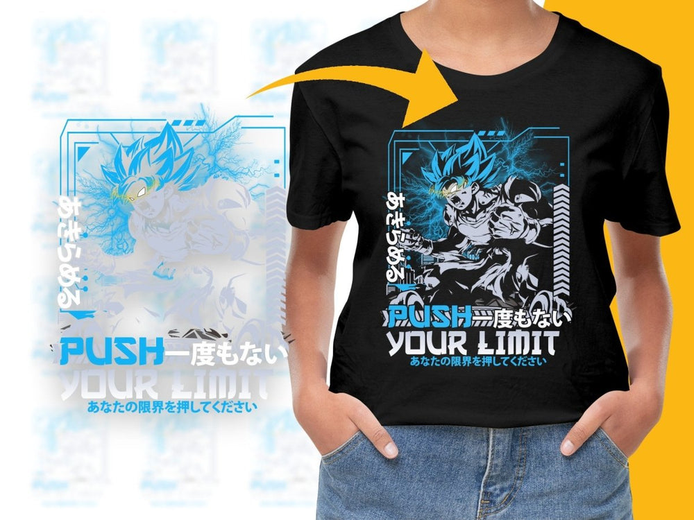 Exclusive Blue Flame Anime Design Push Limit PNG File - Teepew