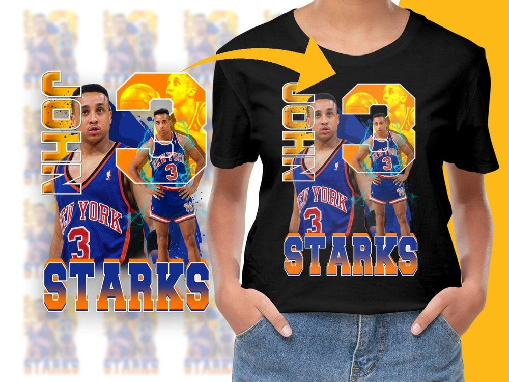 Exclusive John Starks New York Basketball Legend Bootleg PNG File - Teepew