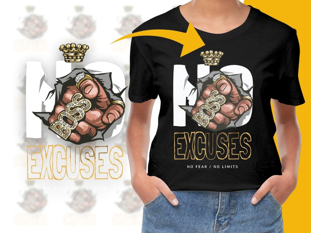 Excuses Boss Graphic Design Short Sleeve PNG File - Teepew