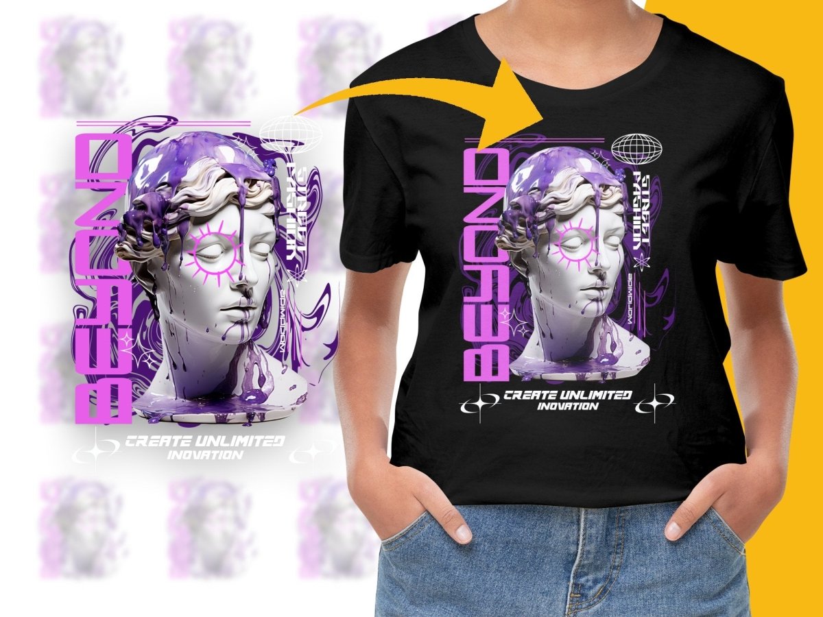 Eye - catching Marble Bust Design Streetwear PNG File - Teepew