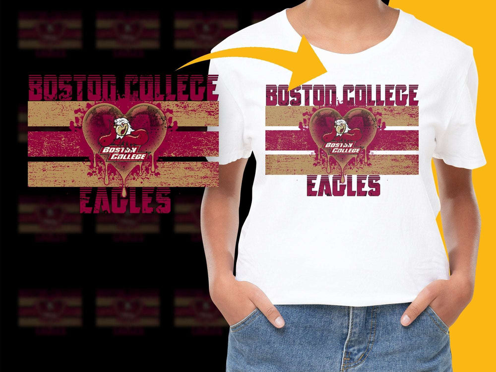 Boston College Eagles T-Shirt, Vintage Distressed Logo, College Team Apparel, Fan Gift Idea