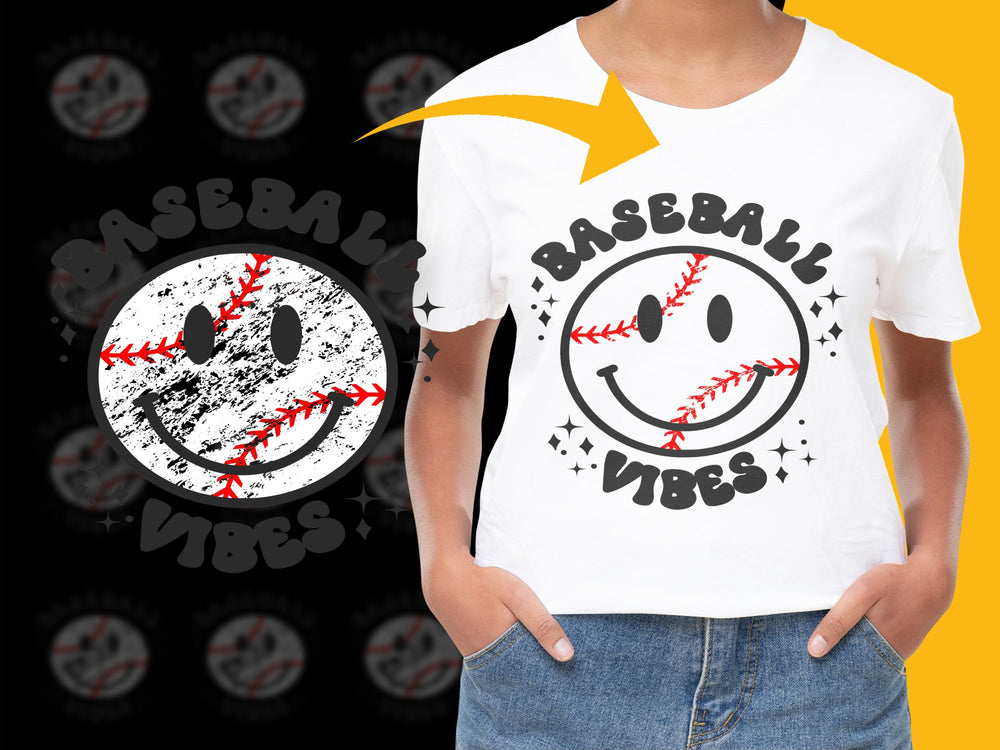 Baseball Vibes T-Shirt | Vintage Distressed Baseball Design | Unisex Sports Tee | Casual Streetwear | Gift for Baseball Fans