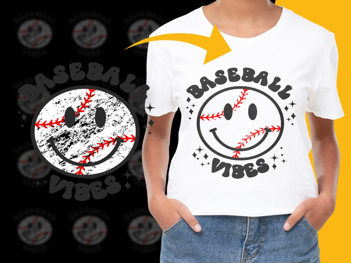 Baseball Vibes T-Shirt | Vintage Distressed Baseball Design | Unisex Sports Tee | Casual Streetwear | Gift for Baseball Fans