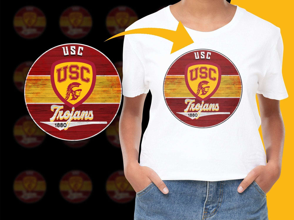 USC Trojans Logo T-Shirt, Vintage Style Graphic Tee, College Football Fan Apparel, 1880 Retro Design