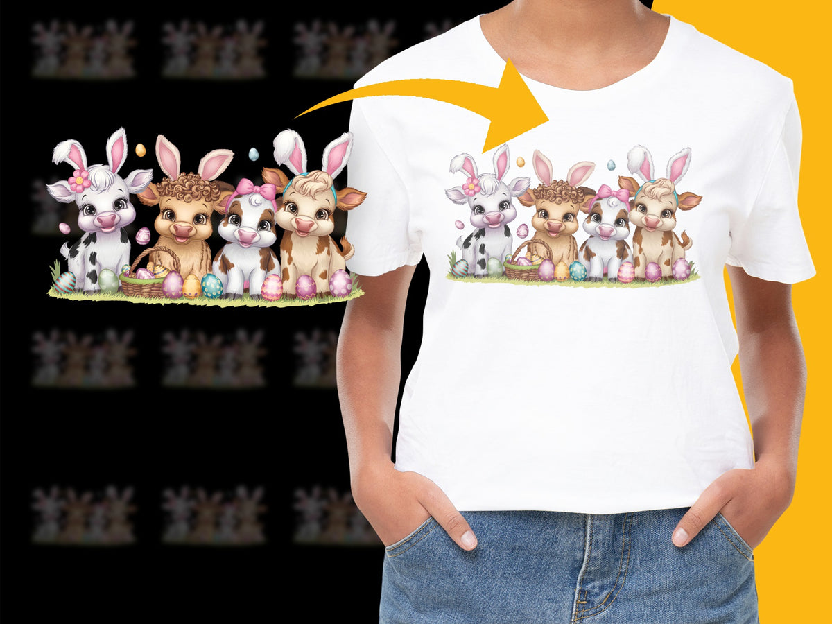 Women's Easter T-Shirt, Cute Bunny Graphic Tee, Spring Fashion, Casual Rabbit Print Top, Colorful Easter Apparel