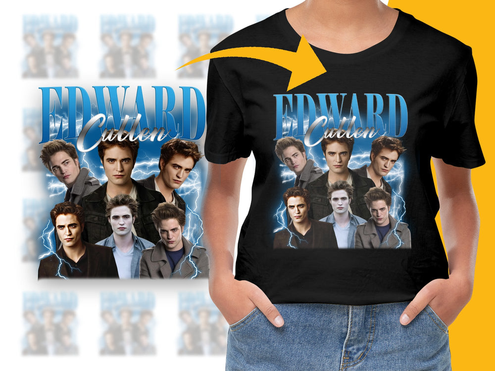 Edward Cullen Graphic T-Shirt, Twilight Saga Movie Fan Merch, Casual Fashion, Unisex Cotton Tee