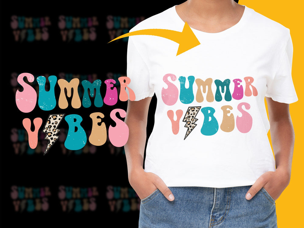 Colorful Summer Vibes T-Shirt, Trendy Ice Cream Graphic Tee, Unisex Fashion Top for Casual Wear