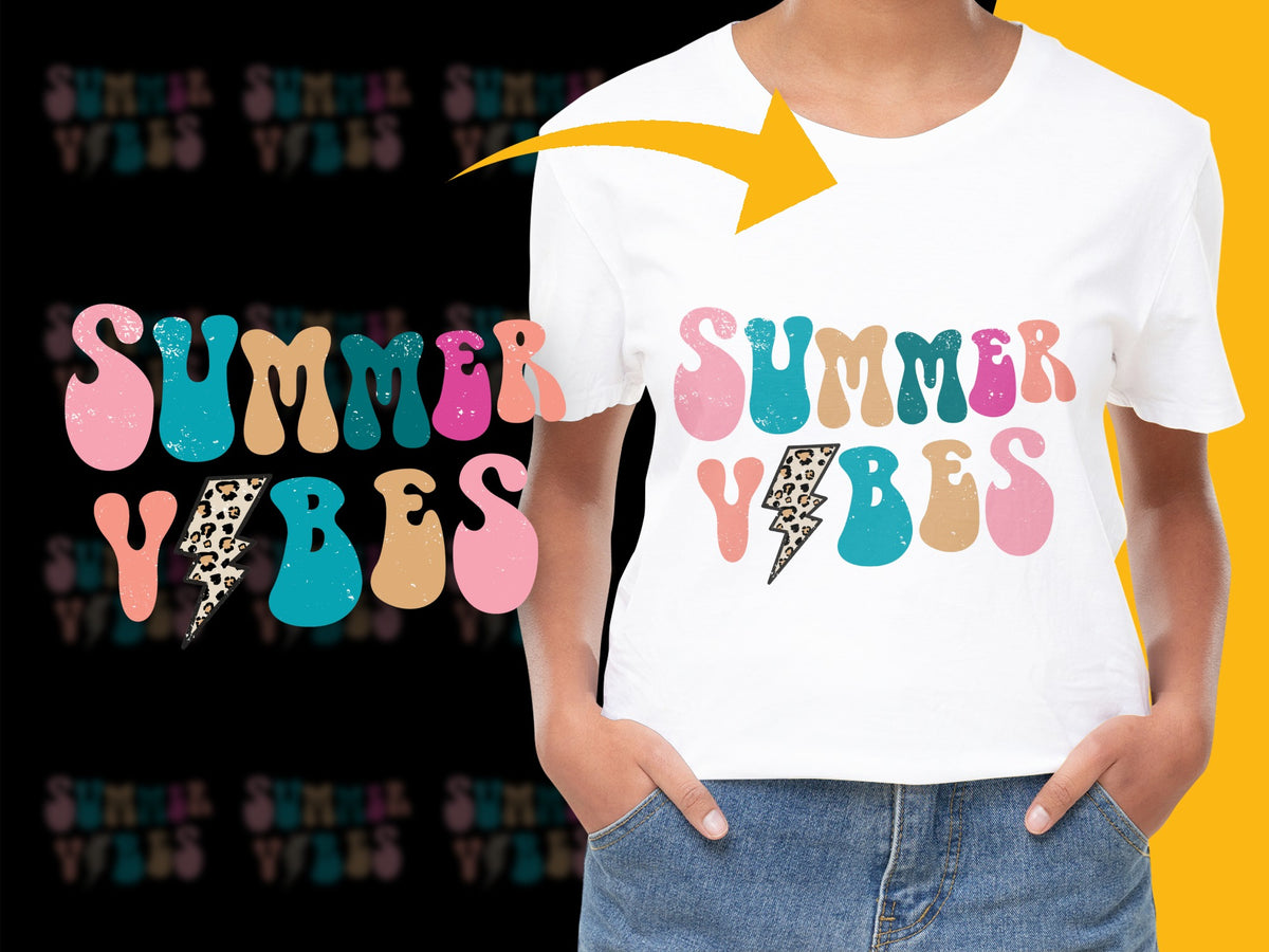 Colorful Summer Vibes T-Shirt, Trendy Ice Cream Graphic Tee, Unisex Fashion Top for Casual Wear