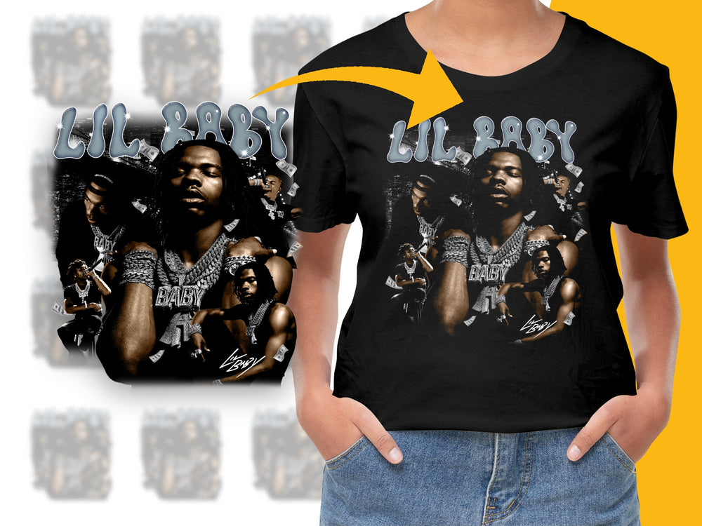Lil Baby Graphic T-Shirt, Hip Hop Artist Inspired Tee, Black Cotton Shirt, Music Fan Apparel