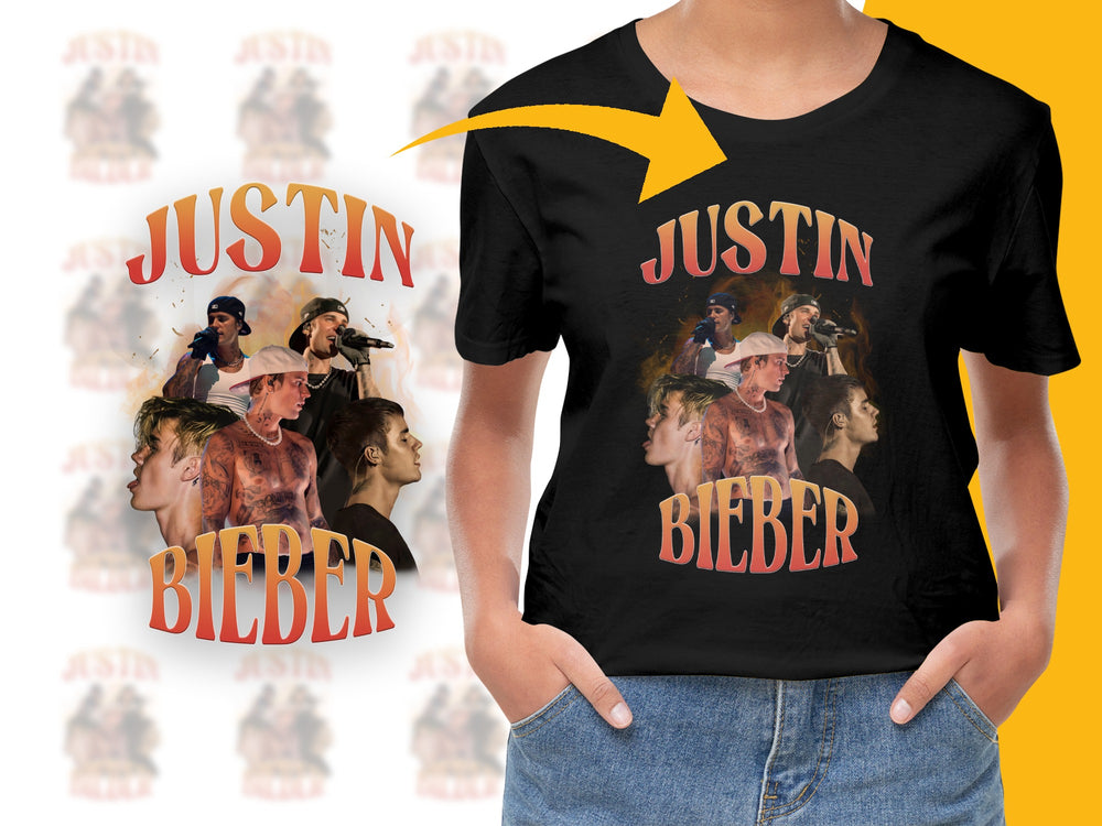 Justin Bieber Graphic T-Shirt, Unisex Pop Star Tee, Concert Merchandise, Fan Gift Idea