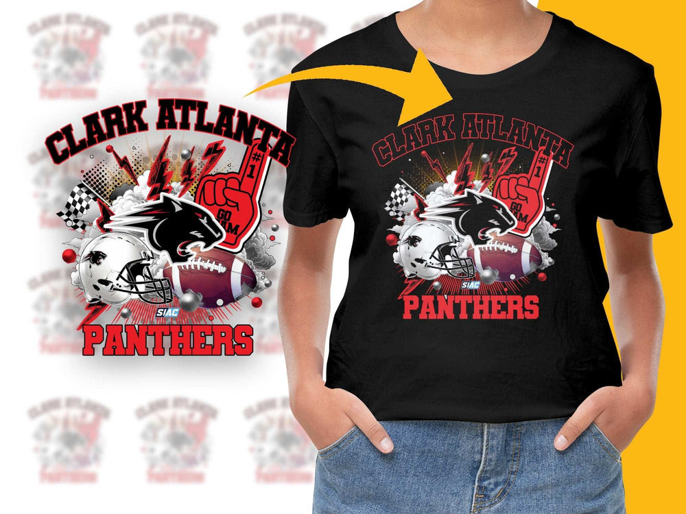 Clark Atlanta University Panthers T-Shirt, CAU Graphic Tee, College Football Fan Apparel, Black Red Sports Clothing