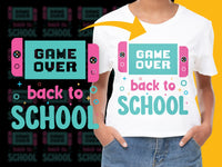 Load image into Gallery viewer, Retro Video Game Themed Back to School Kids T-Shirt, Colorful Graphic Tee for Children, Fun Schoolwear
