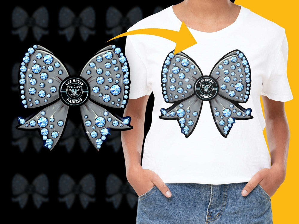 Las Vegas Themed Bow Tie T-Shirt, Stylish Rhinestone Design, Casual Fashion Top, Unique Party Wear