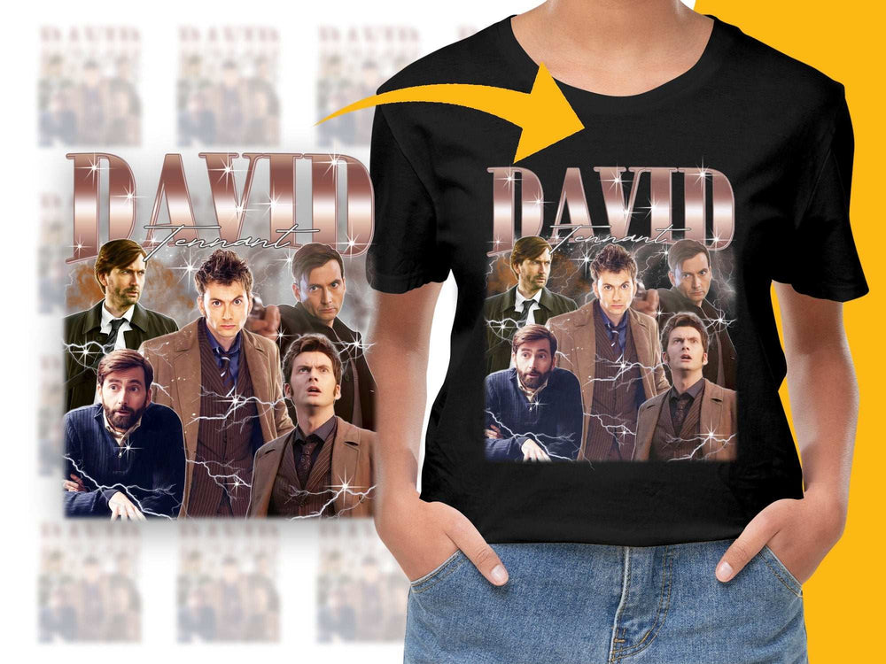 David Tennant Tribute T-Shirt, Fan Art Graphic Tee, Unisex TV Show Character Apparel