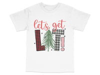 Load image into Gallery viewer, Let's Get Lit Christmas Tree Plaid Holiday Graphic T-Shirt, Festive Winter Tee for Men and Women