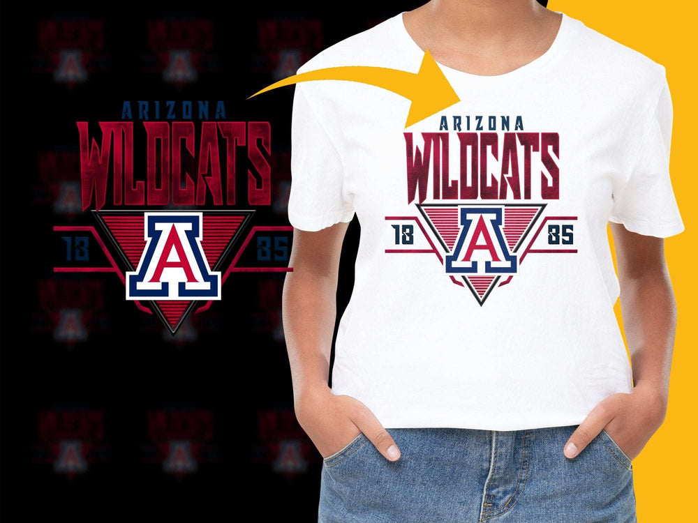 Arizona Wildcats Graphic T-Shirt, College Fan Apparel, Sports Team Logo, White Tee, Casual Wear, Unisex Clothing