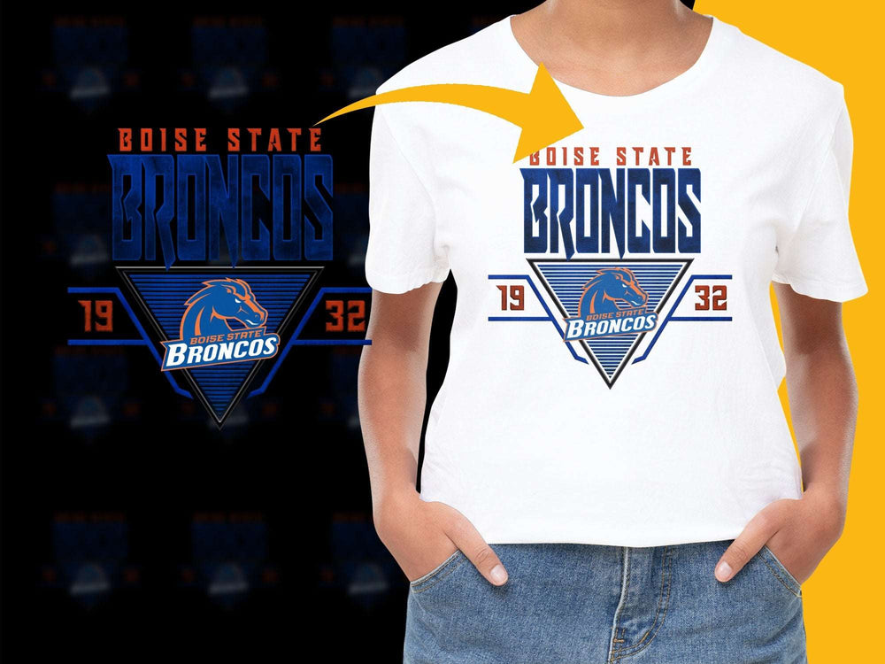 Boise State Broncos Graphic T-Shirt, Vintage College Sports Tee, Unisex White Cotton Shirt