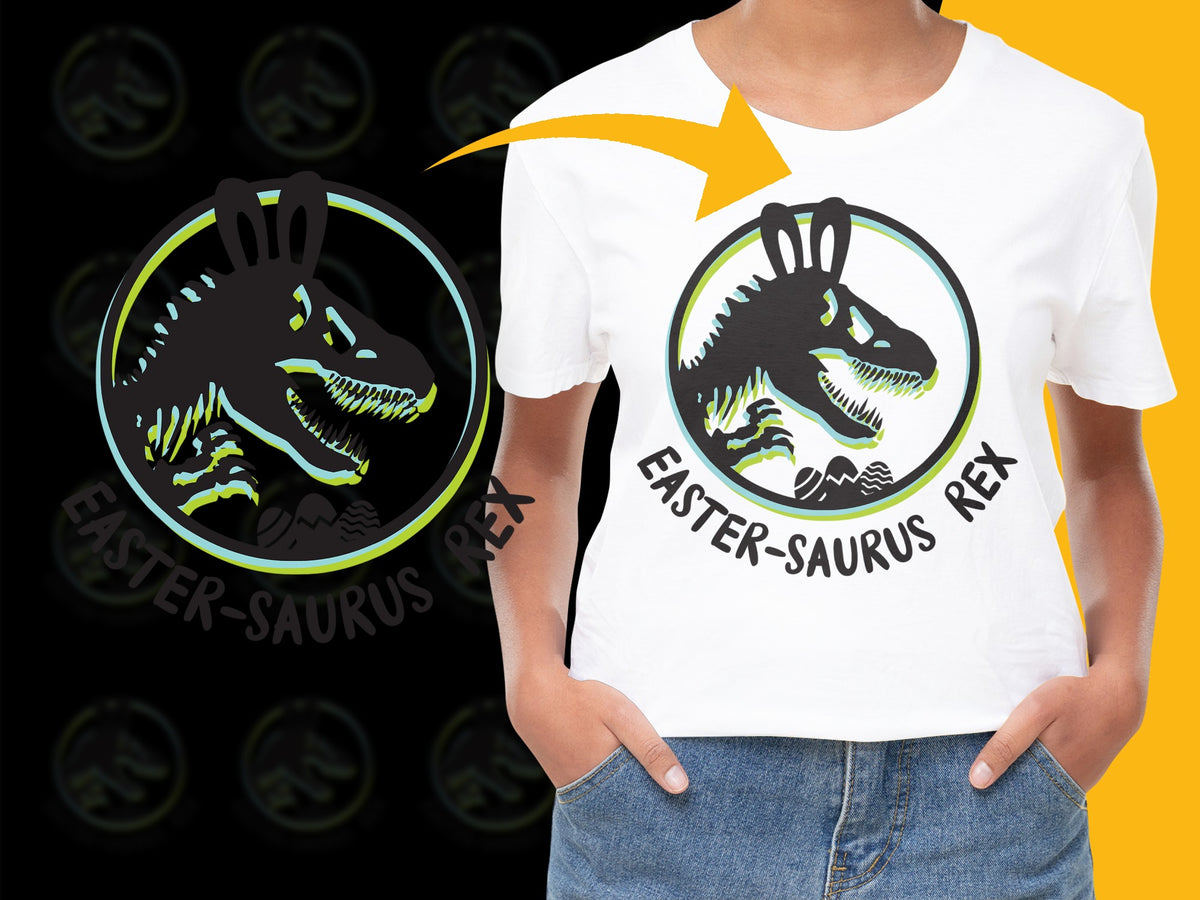 Kids Easter-Saurus Rex T-Shirt, Dinosaur Easter Egg Hunt Tee, Cute Spring Holiday Apparel for Children, Boys and Girls Gift